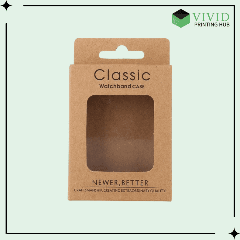 Kraft Hanger Boxes with PET Window - Vivid Printing Hub